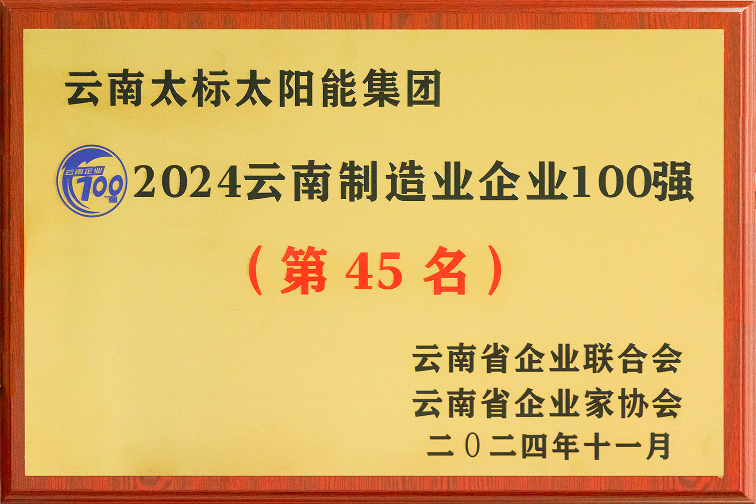 2024制造業(yè)100強(qiáng)獎牌
